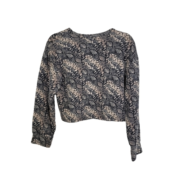 Zara Snakeskin Print Cropped Sweatshirt - Picture 1 of 4